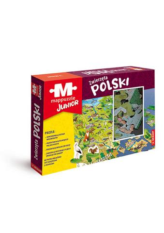 mappuzzle puzzle zwierzęta polski junior