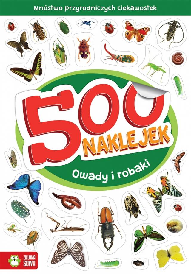zielona sowa-książ. 500 naklejek-owady i robaki