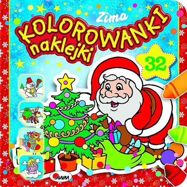 AWM KOLOROWANKI NAKLEJKI ZIMA GWIAZDKA