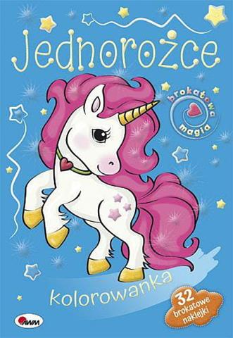 AWM JEDNOROŻCE KOLOROWANKA BROKATOWA MAGIA