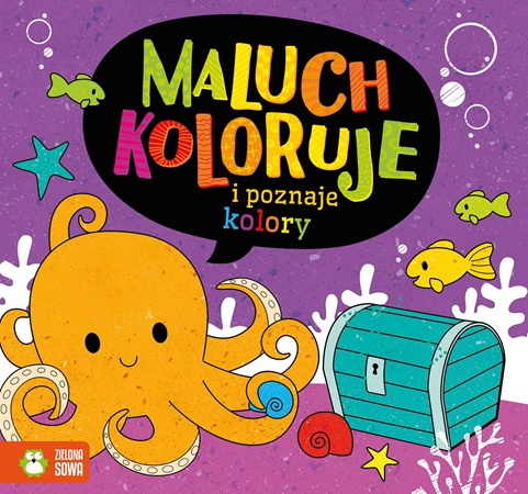 zielona sowa-kolorowanka-maluch koloruje i poznaje kolory