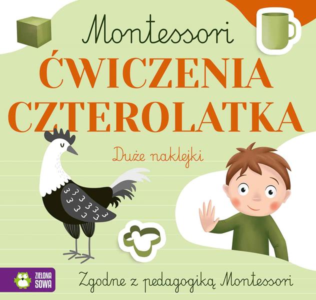 ZIELONA SOWA KSIĄŻECZKA MONTESSORI ĆWICZENIA CZTEROLATKA