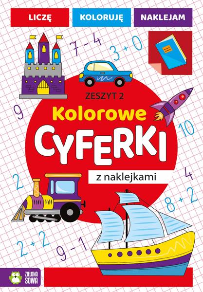 zielona sowa książeczka kolorowe cyferki z naklejkami zeszyt 2