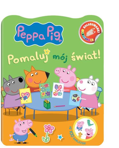 msz świnka peppa kolorowanka z naklejkami pomaluj mój świat!