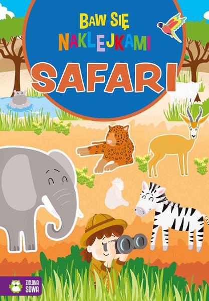 zielona sowa książeczka baw się naklejkami safari