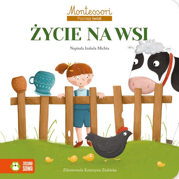 zielona sowa książeczka montessori poznaję świat życie na wsi