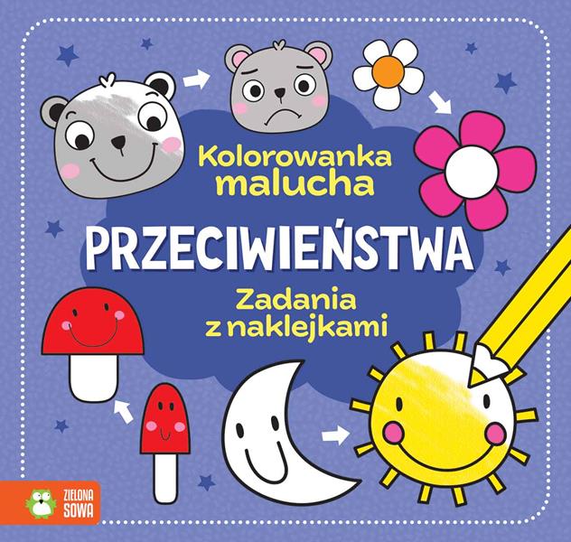 zielona sowa kolorowanka malucha przeciwieństwa