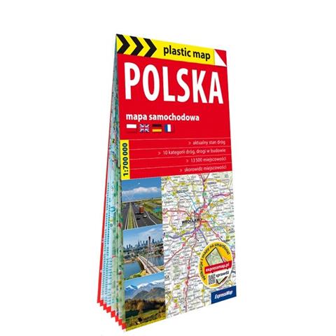 PLASTIC MAP SAMOCHODOWA POLSKA 1:700 000