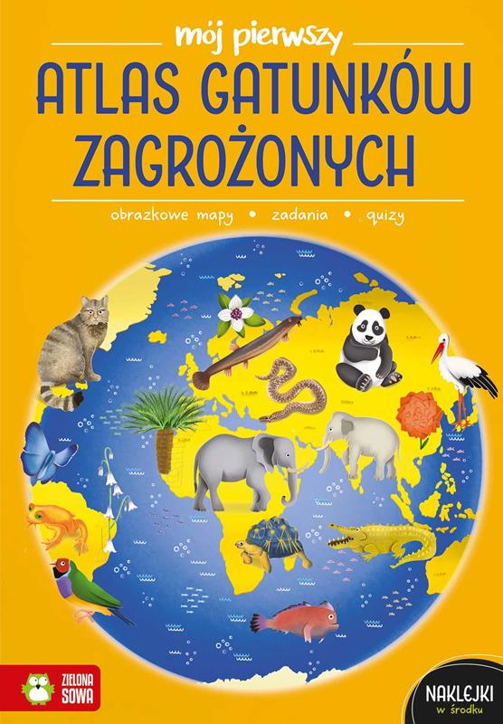 ZIELONA SOWA KSIĄŻECZKA MÓJ PIERWSZY ATLAS GATUNKÓW ZAGROŻONYCH