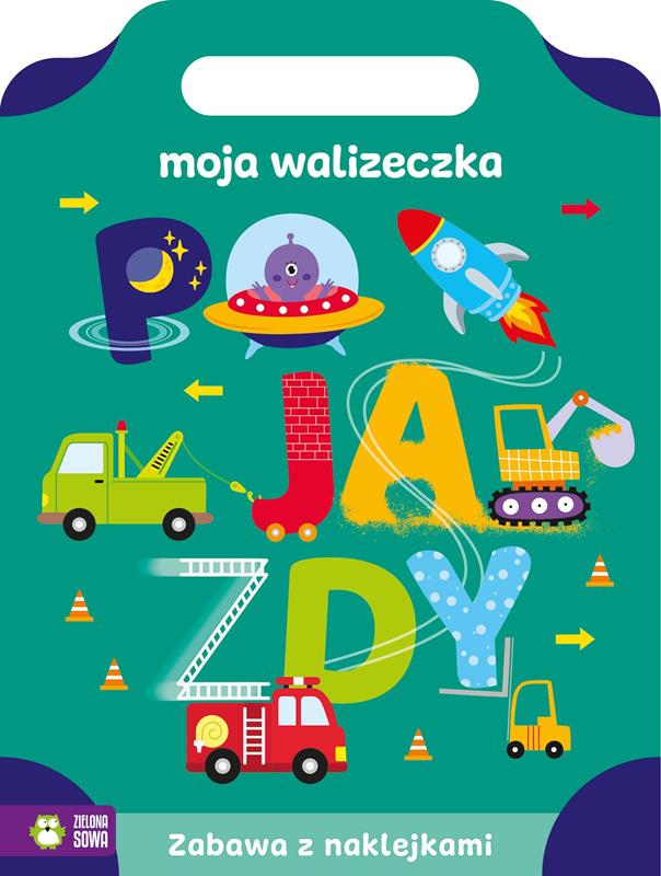 ZIELONA SOWA KOLOROWANKA MOJA WALIZECZKA POJAZDY