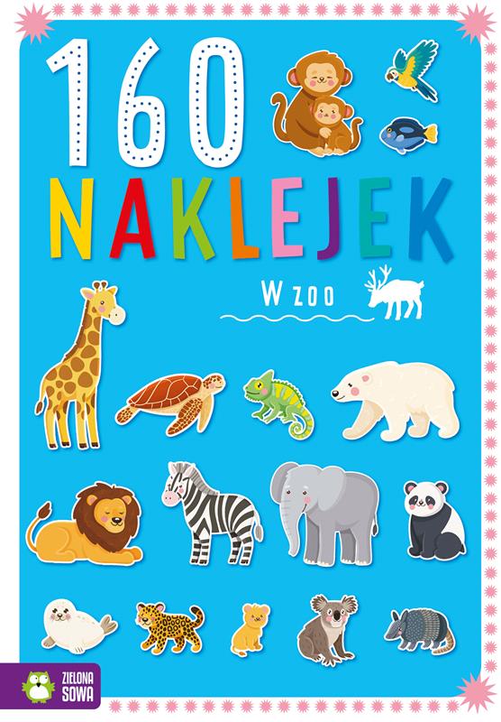 ZIELONA SOWA KSIĄŻECZKA 160 NAKLEJEK W ZOO