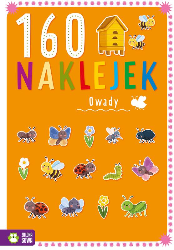 ZIELONA SOWA KSIĄŻECZKA 160 NAKLEJEK OWADY