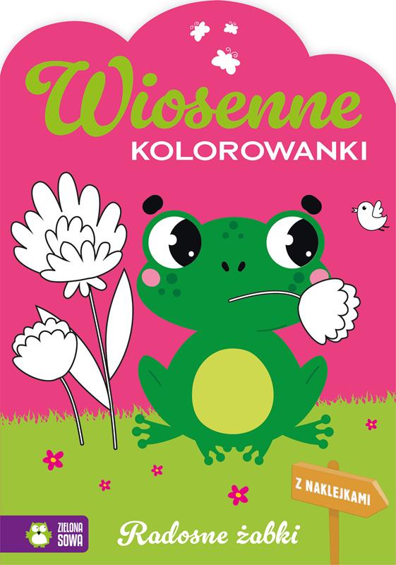ZIELONA SOWA KOLOROWANKA WIOSENNE KOLOROWANKI RADOSNE ŻABKI