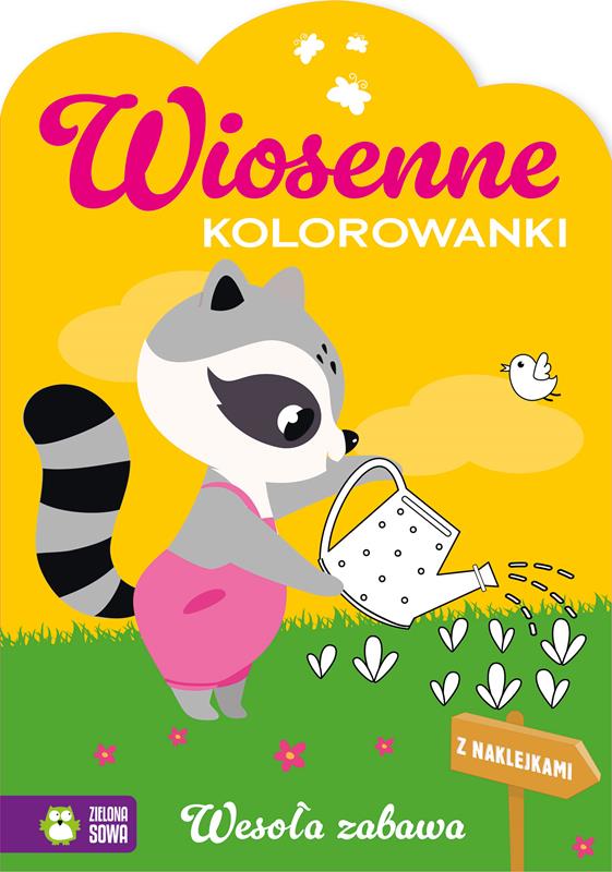 ZIELONA SOWA KOLOROWANKA WIOSENNE KOLOROWANKI WESOŁA ZABAWA